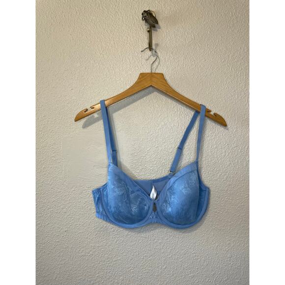 Soma Intimates Lightest Lift Perfect Coverage Light Blue Floral Lace Bra 36D - Picture 1 of 12